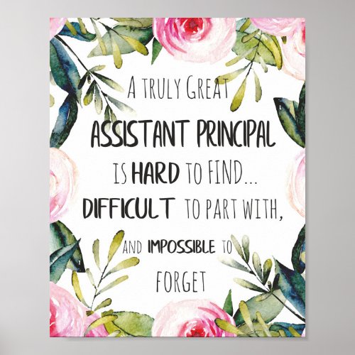 Assistant Principal Appreciation Secretary Thank Poster