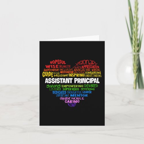 Assistant Principal Cute Heart  Back To School  Card