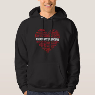 Assistant Principal Cute Heart Gift Back To School Hoodie