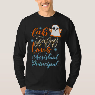 Assistant Principal Halloween Fab Boo Lous Leopard T-Shirt