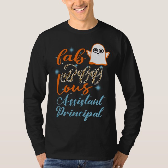 Assistant Principal Halloween Fab Boo Lous Leopard T-Shirt (Front)