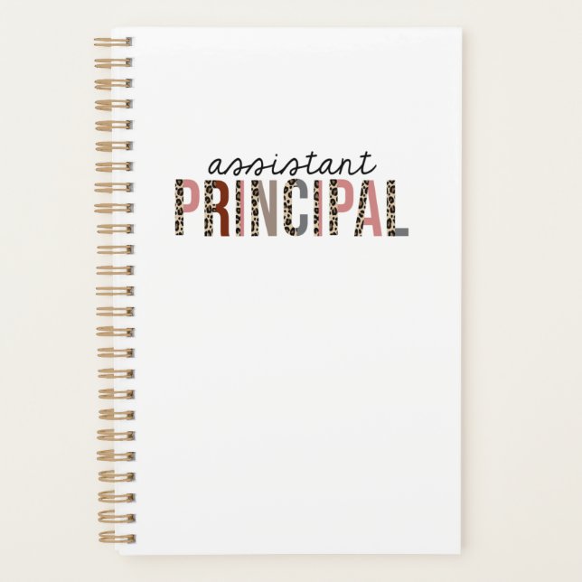 Assistant Principal Leopard Print Funny Planner (Front)
