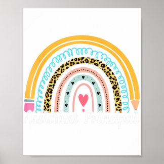 Assistant Principal Leopard Rainbow Appreciation W Poster