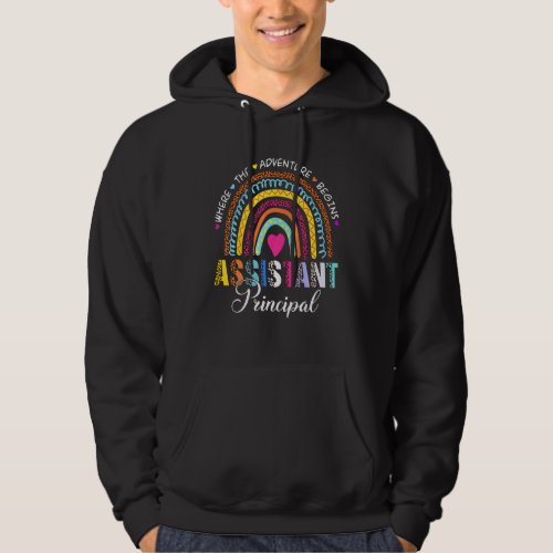 Assistant Principal Leopard Rainbow Job Title Scho Hoodie