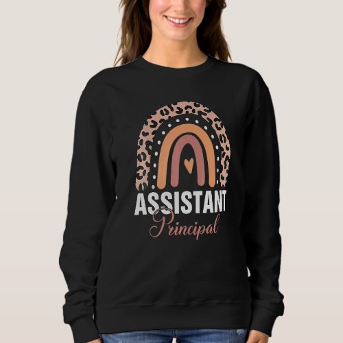 Assistant Principal Leopard Rainbow Job Title Scho Sweatshirt