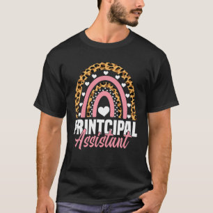 Assistant Principal Leopard Rainbow Job Title Scho T-Shirt