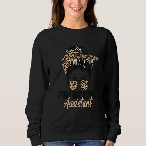 Assistant Principal Leopard Women Job Title School Sweatshirt