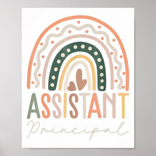 Assistant Principal Rainbow Funny Job Title  Poster