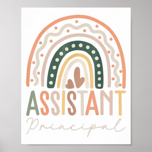Assistant Principal Rainbow Funny Job Title  Poster (Front)