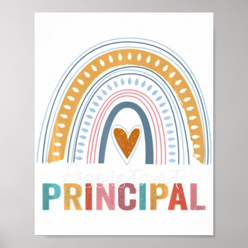 Assistant Principal Rainbow Funny Job Title School Poster