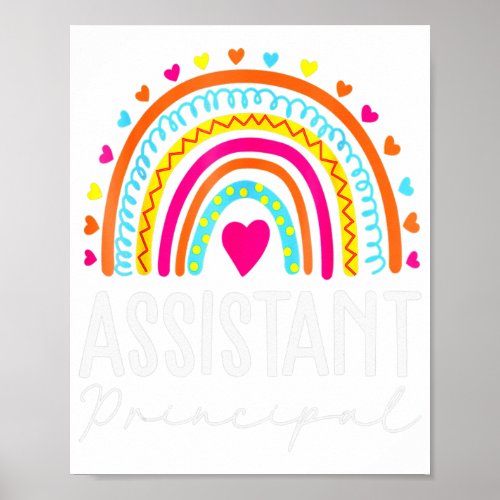 Assistant Principal Rainbow Heart Job Title School Poster