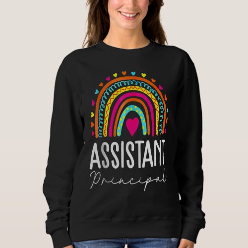 Assistant Principal Rainbow Heart Job Title School Sweatshirt