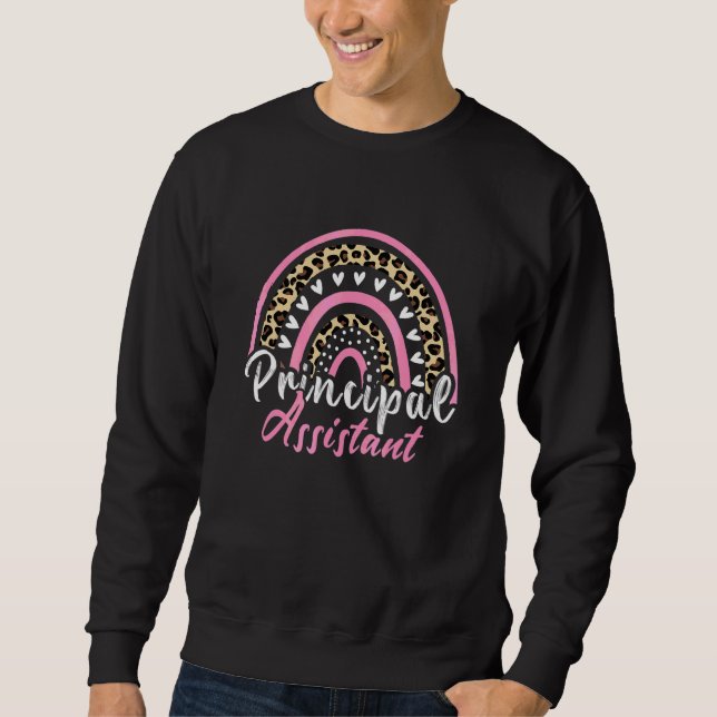 Assistant Principal Rainbow  Job Title School Work Sweatshirt (Front)