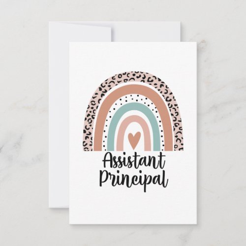 Assistant Principal Rainbow Leopard Funny Gift Thank You Card