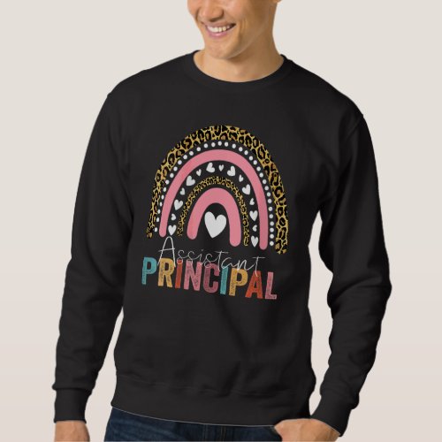 Assistant Principal Rainbow Leopard Job Title Scho Sweatshirt