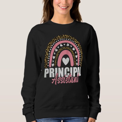 Assistant Principal Rainbow Leopard Job Title Scho Sweatshirt