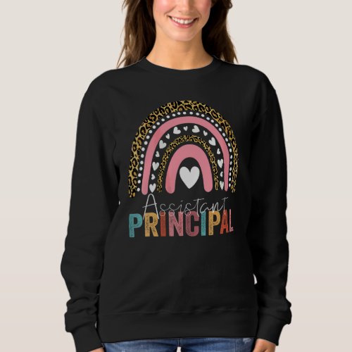 Assistant Principal Rainbow Leopard Job Title Scho Sweatshirt