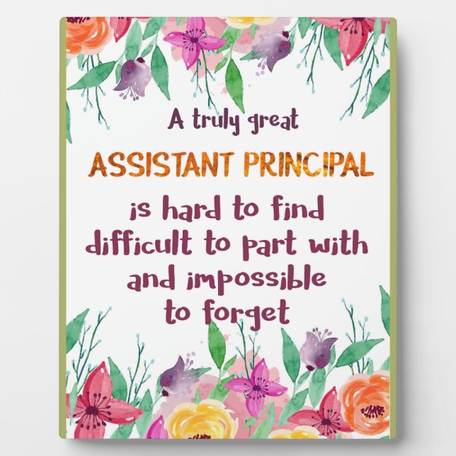 Assistant Principal Secretary Appreciation Thank Plaque (Front)