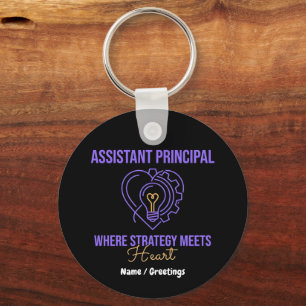 Assistant Principal Strategy Meets Heart Design Keychain