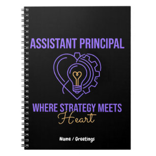 Assistant Principal Strategy Meets Heart Design Notebook