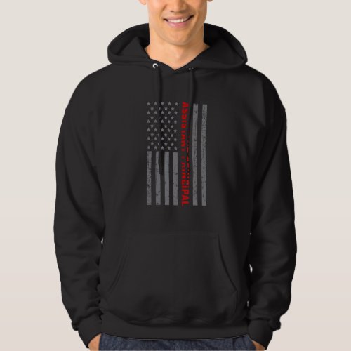 Assistant Principal Vintage US Flag For Men Dad Hoodie