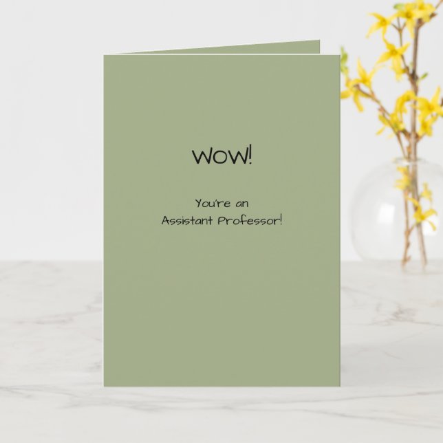 Assistant Professor Congratulations First Job Card (Yellow Flower)