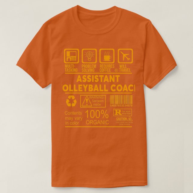 ASSISTANT VOLLEYBALL COACH NICE DESIGN 2017 2 T-Shirt (Design Front)