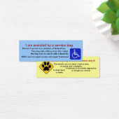Assisted by service dog cards (Desk)