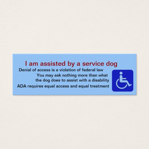 Customizable Assisted by service dog cards business card templates