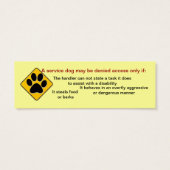 Assisted by service dog cards (Back)