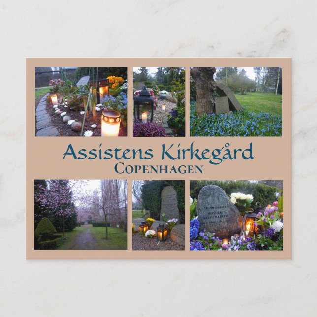 Assistens Kirkegård Collage 2 Postcard (Front)