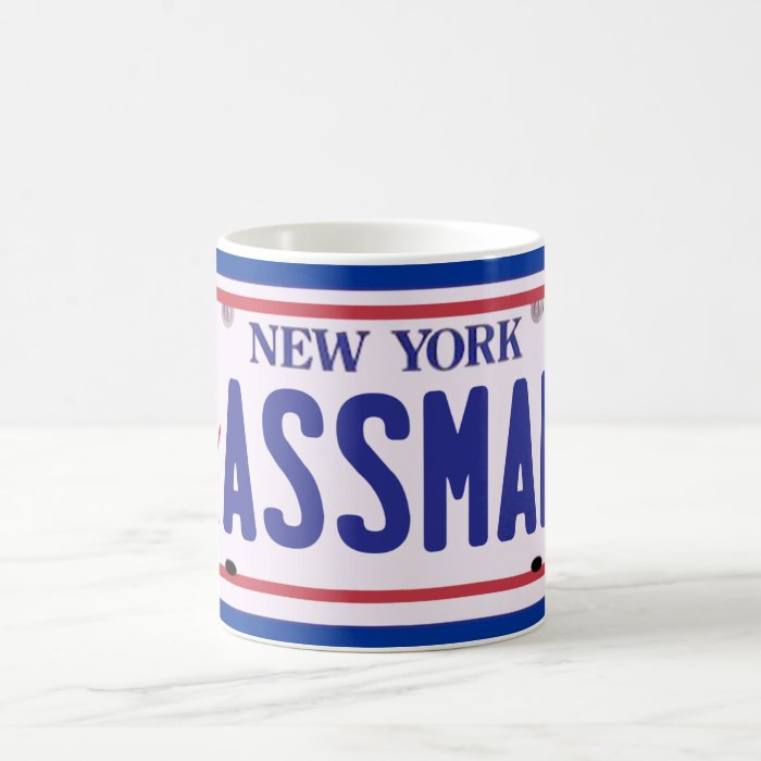 Assman New York License Plate Products Mugs