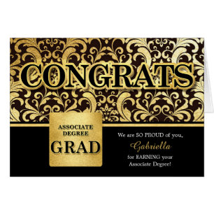 Associate Degree Grad in Faux Gold Foil Cards