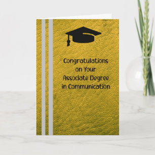 Associate Degree in Communication Gold Color Card