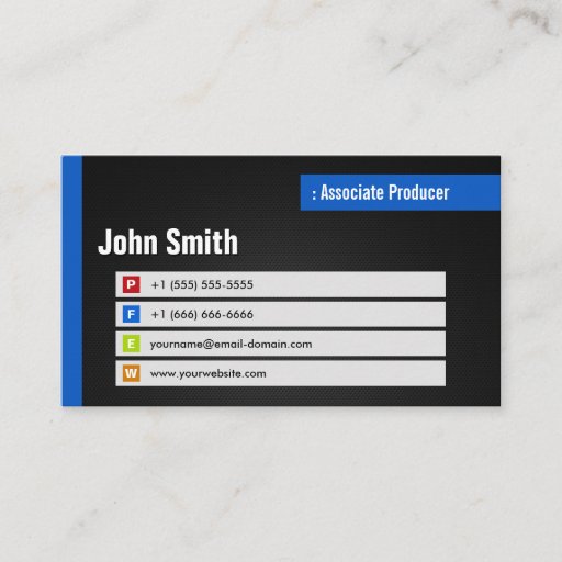 Customizable Associate Producer - Stylish Theme QR Code Business Cards