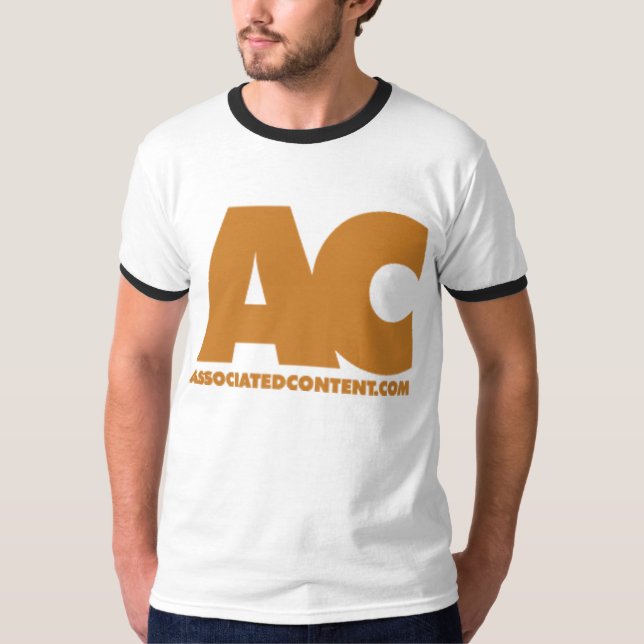 Associated Content White T w/ Black Trim T-Shirt (Front)