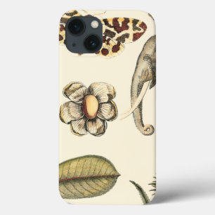 Assorted Animals Painted on Cream Background iPhone 13 Case