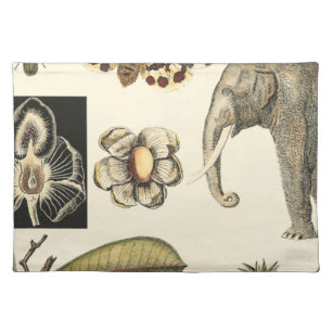 Assorted Animals Painted on Cream Background Placemat