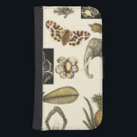 Assorted Animals Painted on Cream Background Samsung S4 Wallet Case<br><div class="desc">The wonders of nature are shown in this piece by Vision Studio. Creepy insects mix with an elephant,  butterfly and other assorted animals. If you love nature this is the print for you!</div>