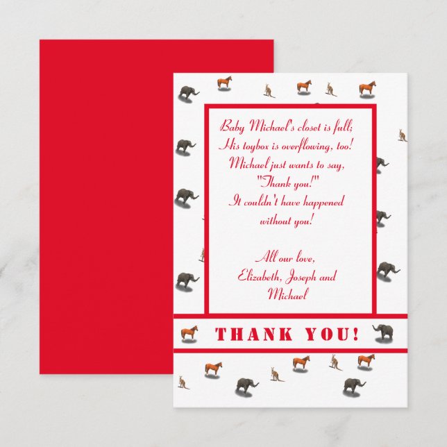 Assorted Animals Themed Invitation (Front/Back)