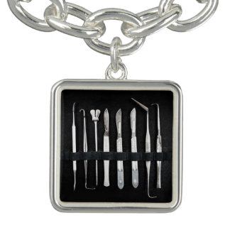 Assorted Antique Embalming Tools Charm Bracelet