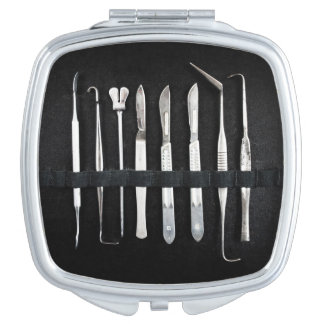 Assorted Antique Embalming Tools Mirror For Makeup