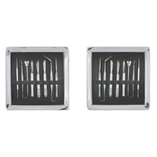 Assorted Antique Embalming Tools Silver Cufflinks