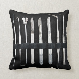 Assorted Antique Embalming Tools Throw Pillow