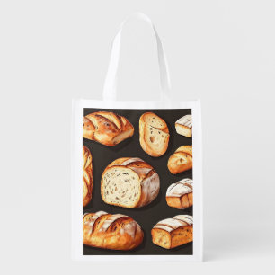 Assorted Artisan Bread Loaves Grocery Bag