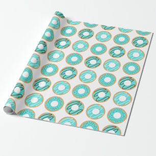 Assorted Blue Donuts Pattern Wrapping Paper