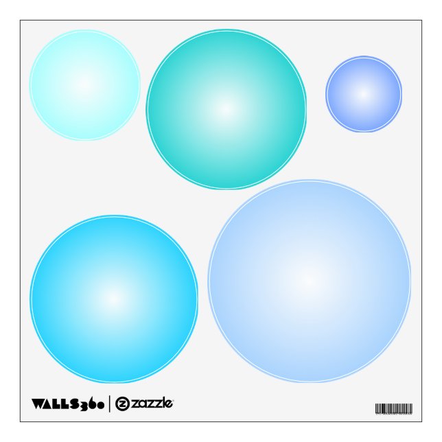 Assorted Bubbles, Blue/Aqua Wall Decals (Front)