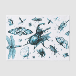 Assorted Bugs Black, Gray, Blue Tissue Paper