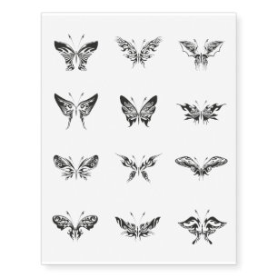 ASSORTED BUTTERFLY TEMPORARY TATTOO SET