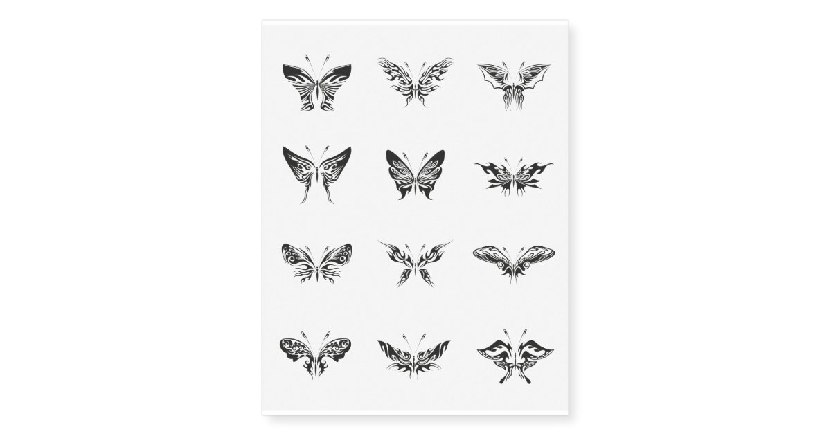 ASSORTED BUTTERFLY TEMPORARY TATTOO SET Zazzle